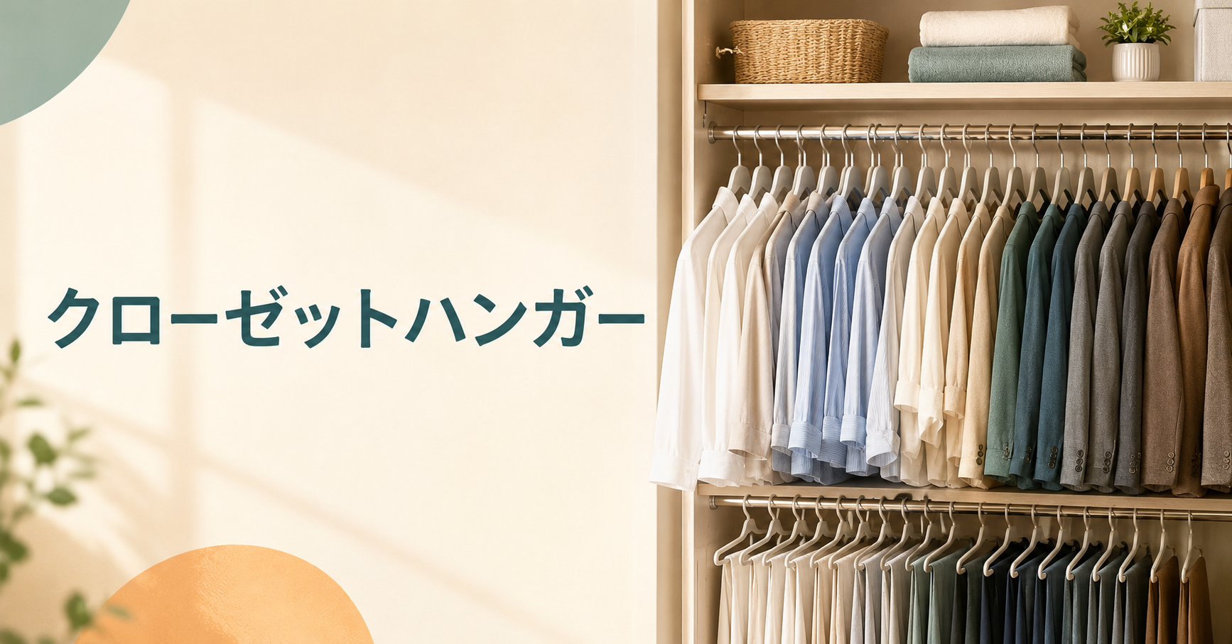 衣類をすっきり収納できるクローゼットハンガー